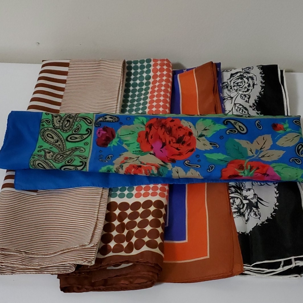 Set of 5 vintage scarves.